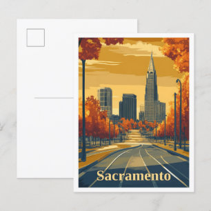 Sacramento Kalifornien Vintage-Reiseillustration Postkarte