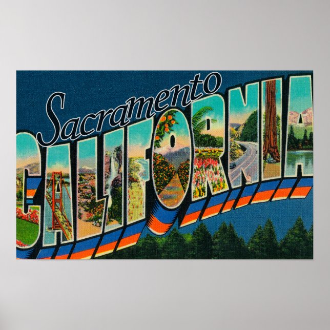 Sacramento, KalifornienGroße Briefszenen Poster (Vorne)