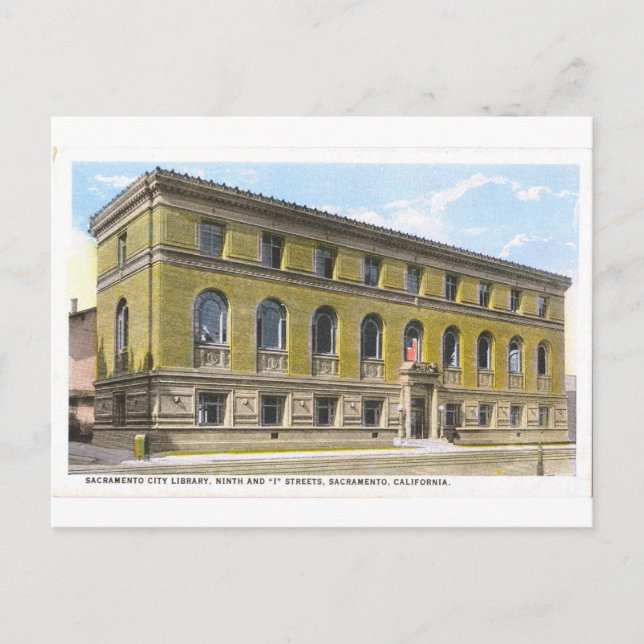Sacramento Public Library Historische Postkarte (Vorderseite)