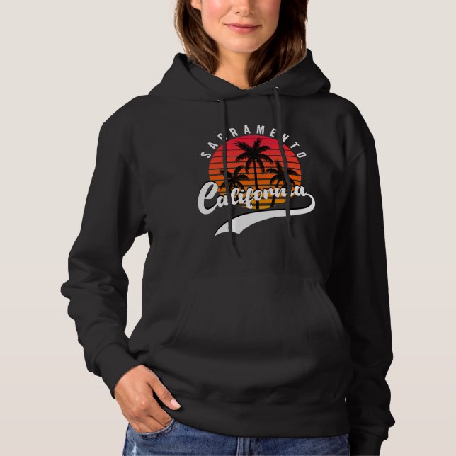 Sacramento Retro Black Women's Hoodie (Vorderseite)
