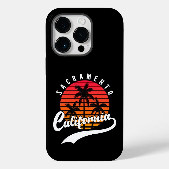 Sacramento Retro Case-Mate iPhone 14 Pro Fall Hülle (Rückseite)
