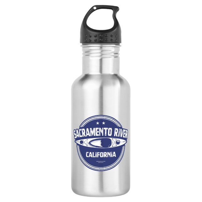 Sacramento River California Kayaking Edelstahlflasche (Vorderseite)