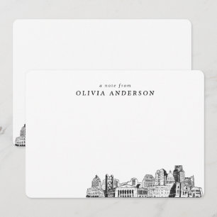 Sacramento Skyline Sketch Personalisierte Mitteilu Mitteilungskarte