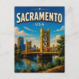 Sacramento Tower Bridge Reiseandenken Postkarte
