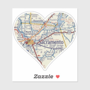 Sacramento Vintage Karte Aufkleber