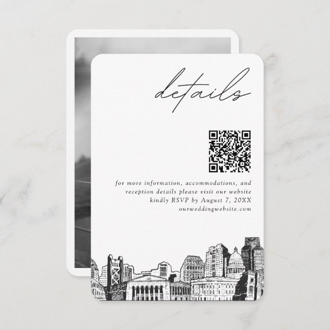 Sacramento Wedding Details QR Code Klein Begleitkarte (Vorne/Hinten)