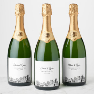Sacramento Wedding Personalisiert Champagne Label