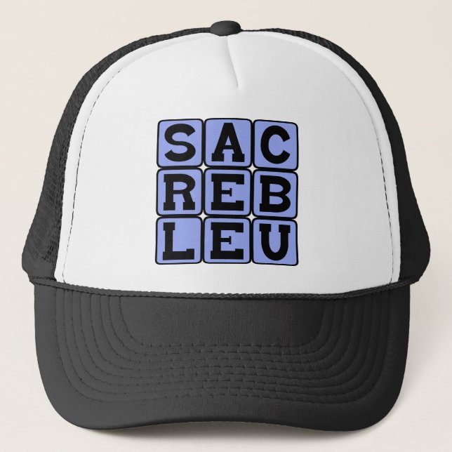 Sacré Blau, französischer Jargon Truckerkappe (Vorderseite)