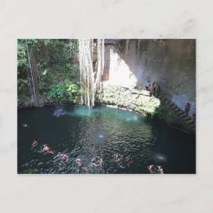 Sacré bleu Cenote, Ik Kil, Mexique #4 Carte postal