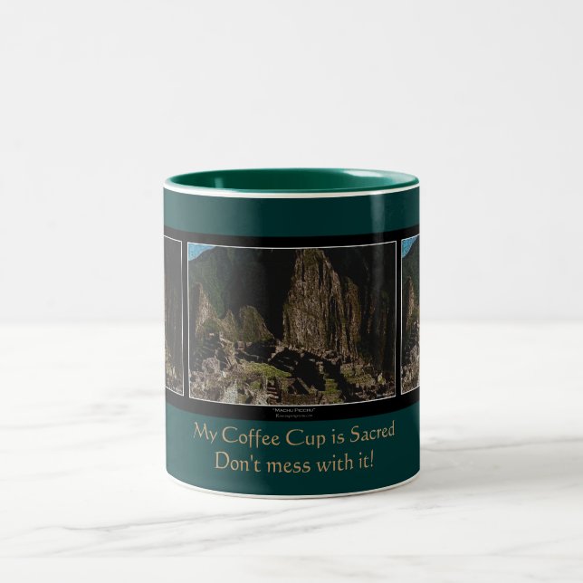 "Sacré café Coupe" Machu Picchu Humour Incan Mug (Centre)