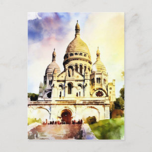 Sacre Coeur auf dem Montmartre-Hügel Zeichnend Par Postkarte