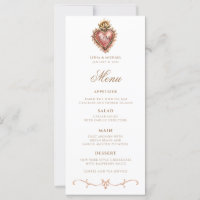 Sacré Coeur Baroque Menu Dîner Monogramme