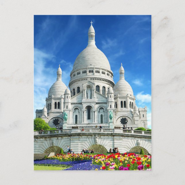 Sacre-Coeur Basilika Sommersonne Frankreich Postkarte (Vorderseite)