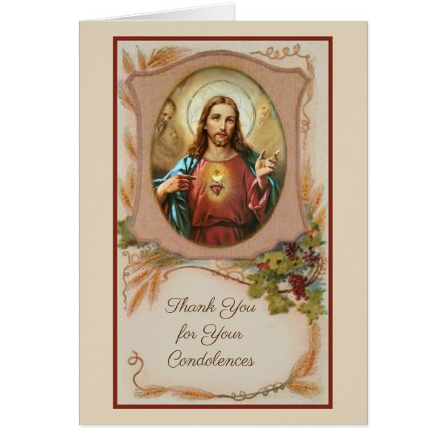 Sacré Coeur catholique Jésus Condolence Merci (Devant)