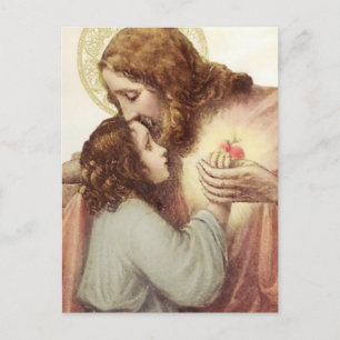 Sacré Coeur de Jésus Enfant Carte postale religieu