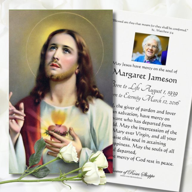 Sacré Coeur Jésus catholique Funérailles Carte Sai (Créateur téléchargé)