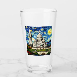 Sacre-Coeur Paris Frankreich Sternennacht Glas