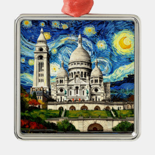 Sacre-Coeur Paris Frankreich Sternennacht Ornament Aus Metall