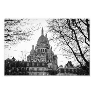 Sacre Coeur Paris Montmartre | Schwarz und Weiß - Fotodruck