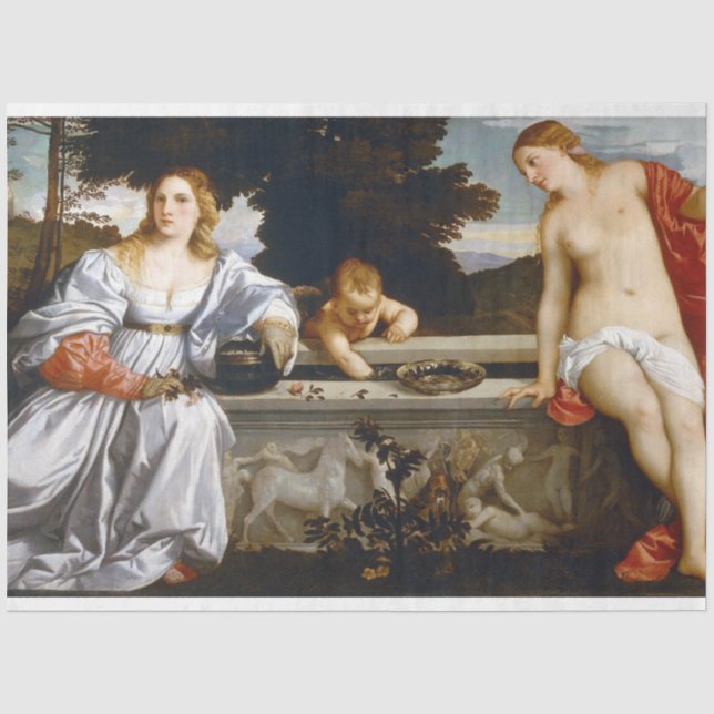 Sacred and Profane Liebe, Tiziano Vecelli, 1515 Seidenpapier (Vorderseite)