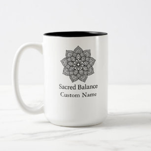 Sacred Balance Minimalistisch Mandala Zweifarbige Tasse