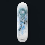 *~* Sacred Boho Tribal Shamanic Dream Catcher Skateboard<br><div class="desc">* Western BOHO American Watercolor Abstrakte Dream Catcher Tour mit hübschen Feathers als Shamanic-Symbol für einen amerikanischen Spirituellen Heiler oder BOHEMIAM Design. * * *** Die Farben sind meist tief DENIM UND SLATE BLAU auf WEISS. Dieses temperamentbasierte, beliebte boho kreative abstrakte moderne Träumerei- und Feathers-Design wird höchstwahrscheinlich von Shamans, Native...</div>