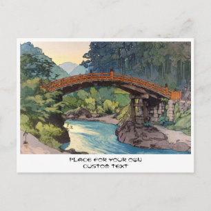 Sacred Bridge in Nikko Hiroshi Yoshida hanga art Postkarte