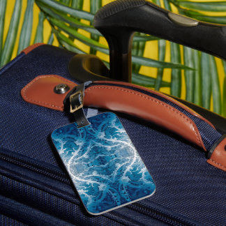 Sacred Cosmic Flow - Blue Silver Symmetrie Gepäckanhänger