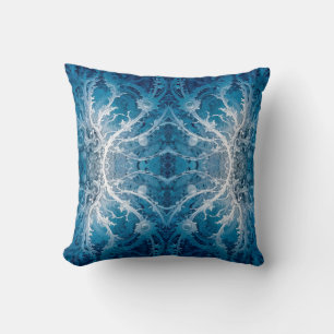 Sacred Cosmic Flow - Blue Silver Symmetrie Kissen