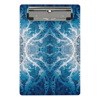 Sacred Cosmic Flow - Blue Silver Symmetrie Mini Klemmbrett