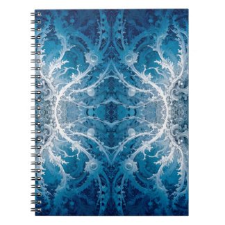 Sacred Cosmic Flow - Blue Silver Symmetrie Notizblock
