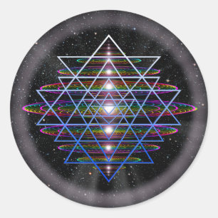 Sacred Geometry 9 Runder Aufkleber