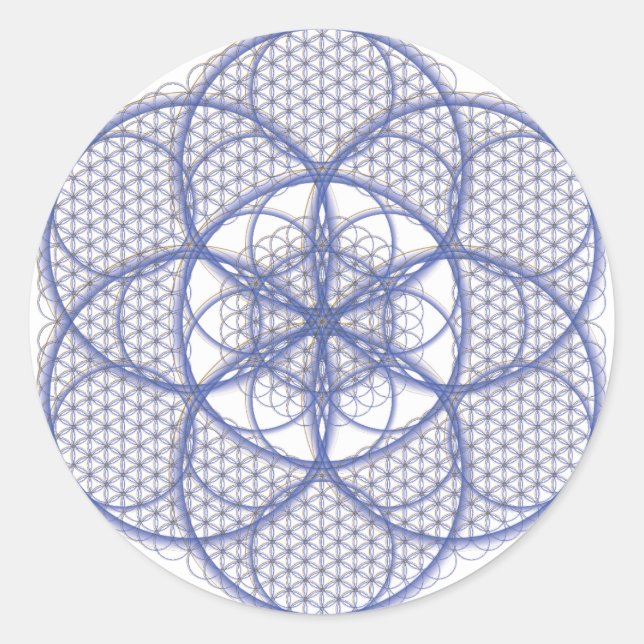 Sacred Geometry - Blume des Lebensaufklebers Runder Aufkleber (Vorderseite)