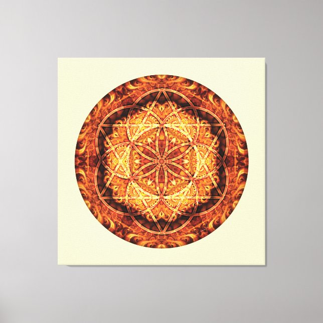 Sacred Geometry Mandala 3 Stretched Canvas Print Leinwanddruck (Vorderseite)