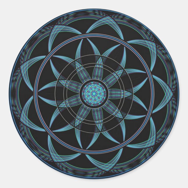 Sacred Geometry Mandala - Bliss Runder Aufkleber (Vorderseite)