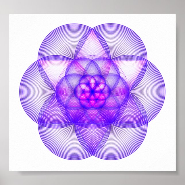 Sacred Geometry Mandala - Das Genesis-Muster Poster (Vorne)