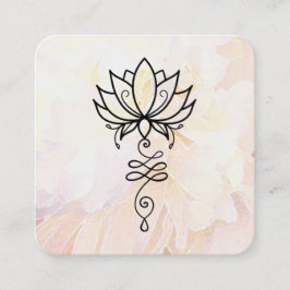 *~* Sacred Geometry Nirvana Floral Peony Yoga Quadratische Visitenkarte