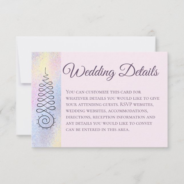*~* Sacred Geometry Pastel Wedding Details RSVP Karte (Vorderseite)