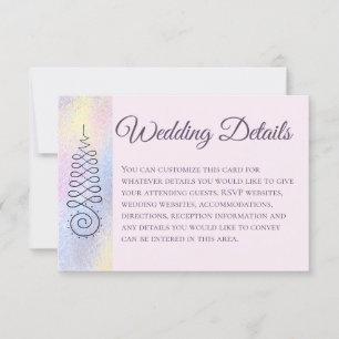 *~* Sacred Geometry Pastel Wedding Details RSVP Karte