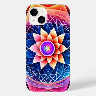 Sacred Geometry Rainbow Mandala Neon Lotus Blume Case-Mate iPhone 14 Hülle