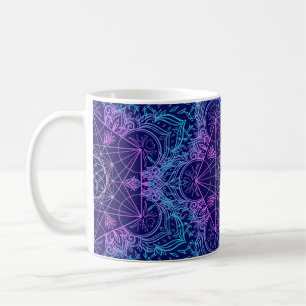 Sacred Geometry Symbols in Mandala nahtlos patter Kaffeetasse