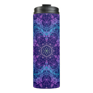 Sacred Geometry Symbols in Mandala nahtlos patter Thermosbecher