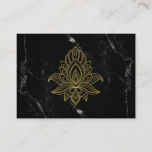 ~ Sacred Gold Hamsa Abstrakter weißer schwarzer Ma Visitenkarte