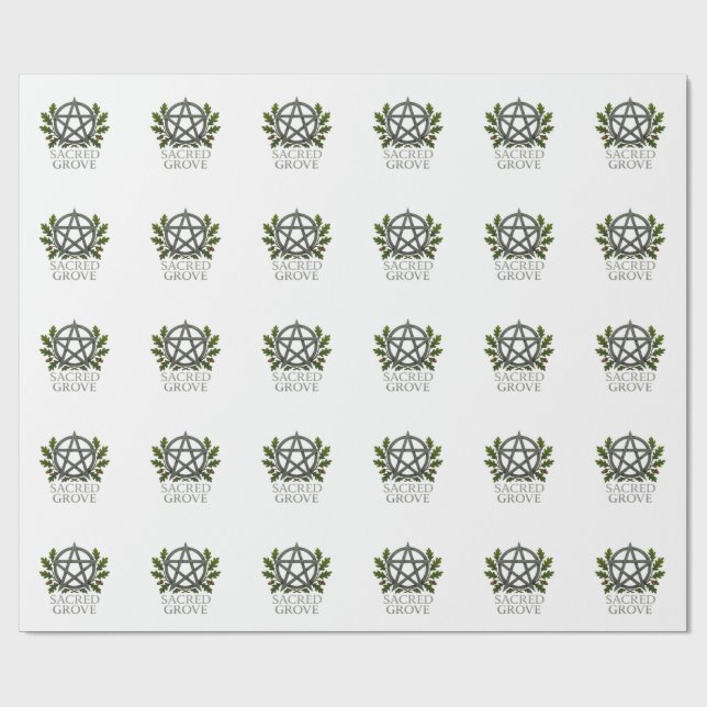 Sacred Grove Pentagram Wiccan Geschenkpapier (Flach)