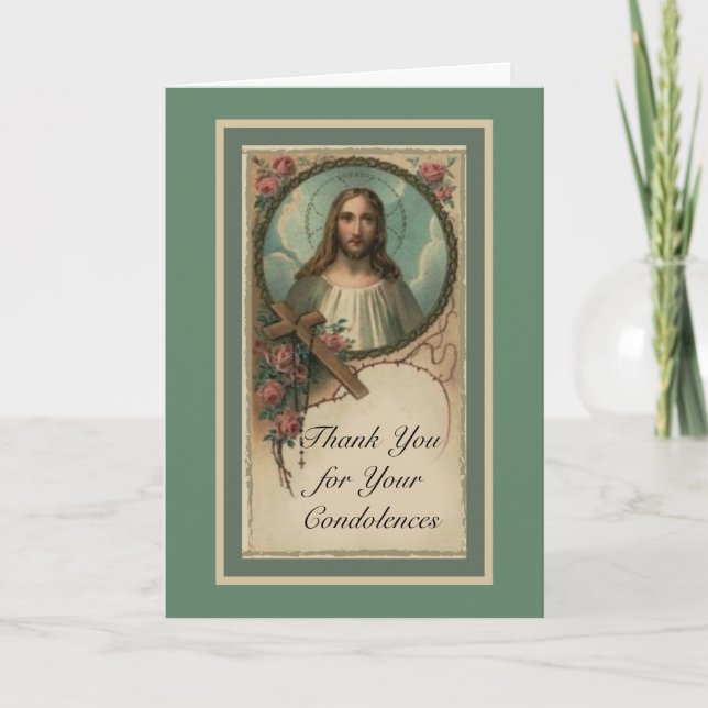 Sacred Heart Katholic Condolence Danke (Vorderseite)