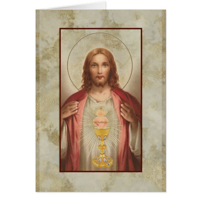 Sacred Heart Mass Offering Gold Marmor (Vorne)