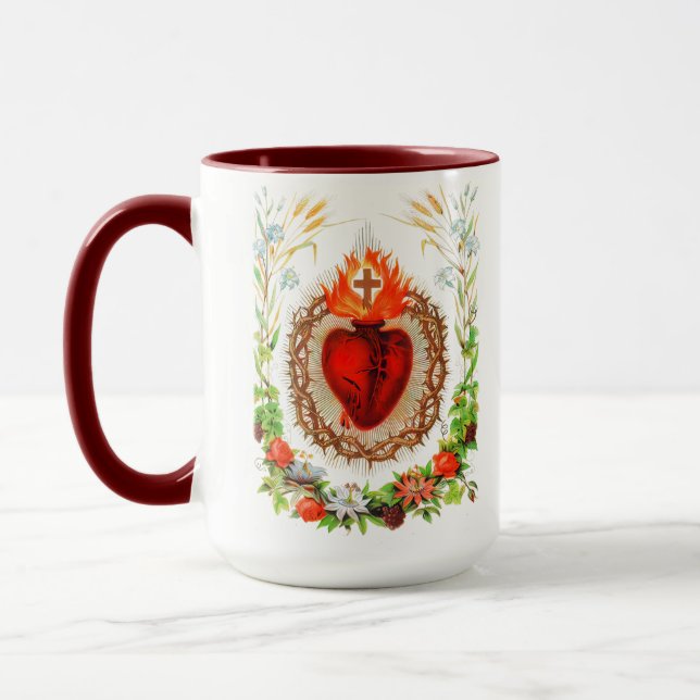 Sacred Heart of Jesus Detente Orthodox Icon Tasse (Links)