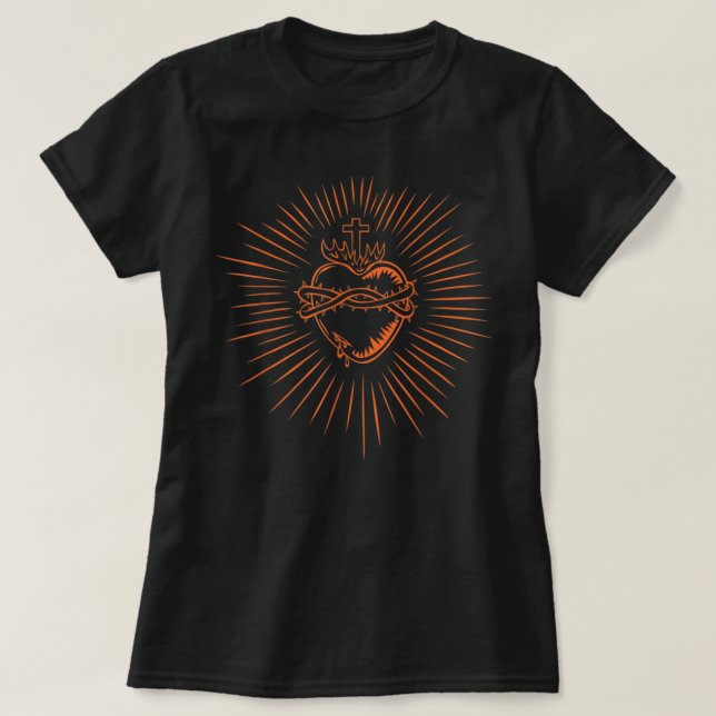 Sacred Heart Of Jesus Devotion Catholic T-Shirt (Design devant)