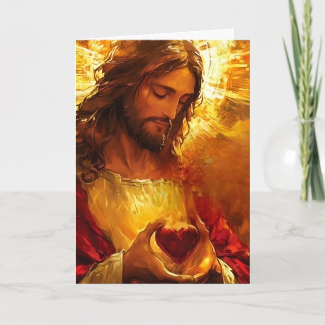 Sacred Heart of Jesus  Feiertagskarte (Vorderseite)