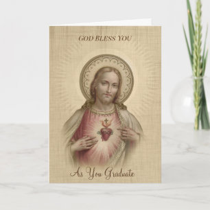 Sacred Heart of Jesus Religious Graduation Karte